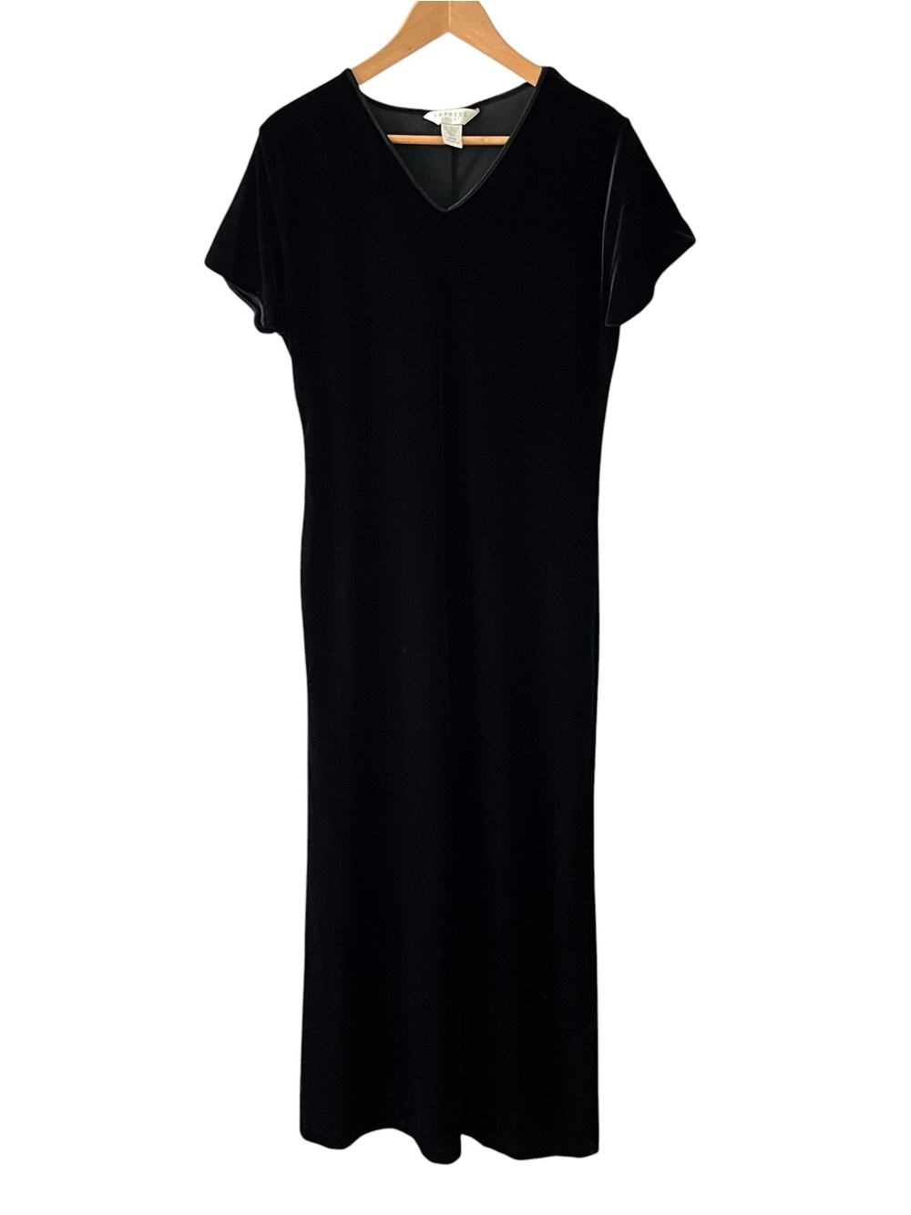 Vintage 90’s Express Tricot Black Velvet Maxi Dress